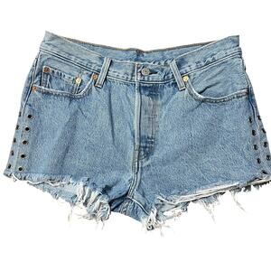 Levi’s 501 High Waist Grommet Details Cut Off Shorts Size 29